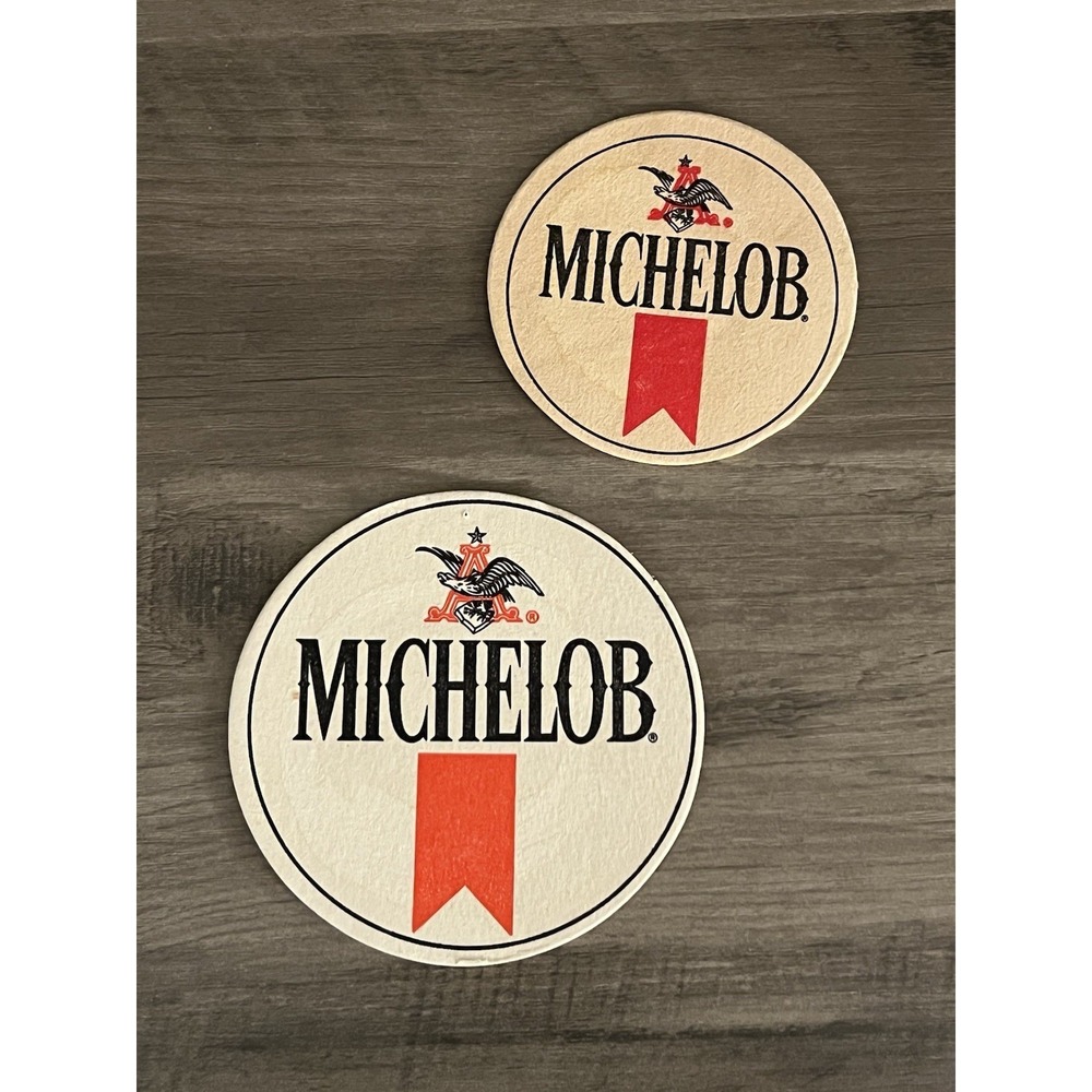 Set of 2‎ Vintage Michelob Beer Coasters Cardboard/Paper Good Condition!